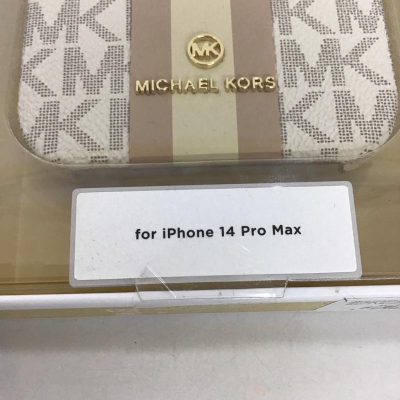 マイケルコース MICHAEL KORS ファッション小物 ファッション小物 MKSTVNLWPIP2267 iPhone 14 Pro MAX iPhoneケース Slim Wrap Case Stripe ロゴ、文字 ベージュ / ベージュ /  レディース USED 古着 中古 10123149