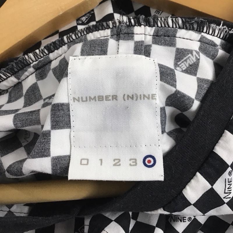 ナンバーナイン NUMBER (N)INE カットソー 長袖 長袖カットソー プリントカットソー Vネック ナンバーナイン初期 総柄 白 / ホワイト / X 黒 / ブラック /  メンズ USED 古着 中古 10141892