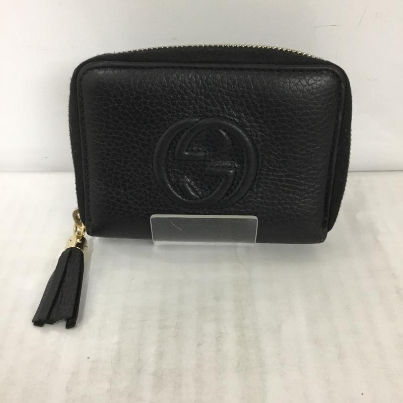 グッチ GUCCI 財布 コンパクト財布 598209 コインケース ラウンドファスナー ロゴ、文字 黒 / ブラック /  レディース USED 古着 中古 10124160