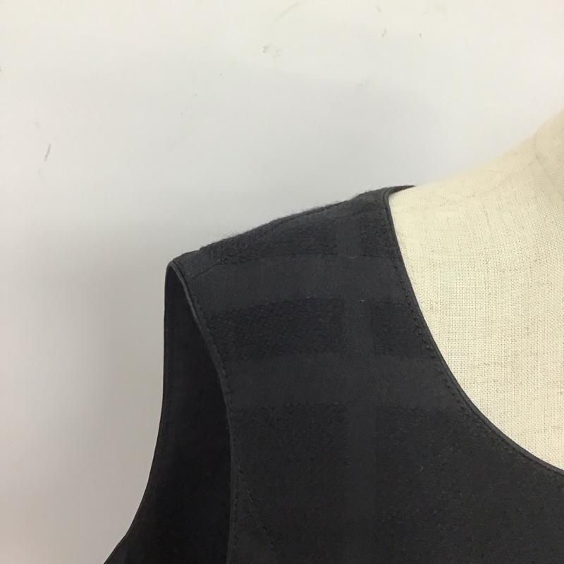 バーバリーロンドン Burberry London ワンピース ひざ丈スカート FM786-041-09 ノースリーブ ウール シルク 44 チェック 黒 / ブラック /  レディース USED 古着 中古 10112961
