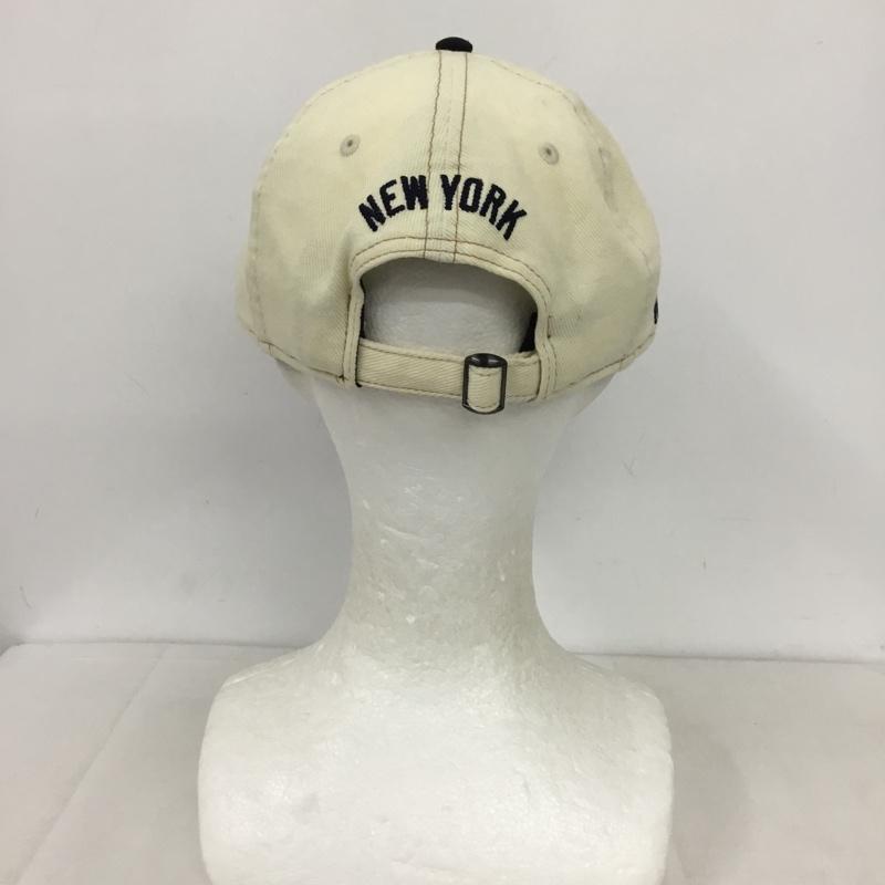 ニューエラ NEW ERA 帽子 キャップ NY ヤンキース MoMA Edition ロゴ、文字 紺 / ネイビー / X アイボリー / アイボリー /  メンズ USED 古着 中古 10144324