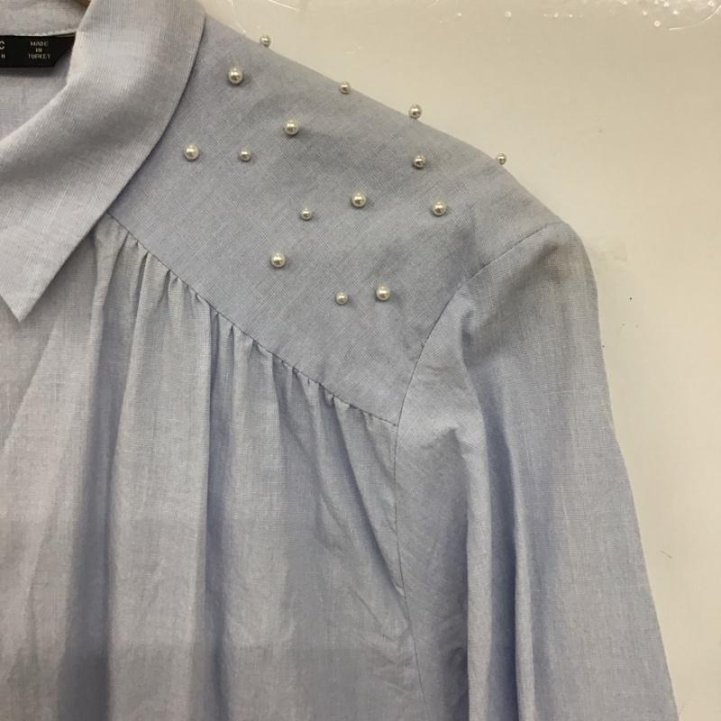 ザラ ZARA シャツ、ブラウス 長袖 S 無地 水色 / ライトブルー /  レディース USED 古着 中古 10151197