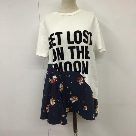 ザラ ZARA TRAFALUC Tシャツ 半袖 5580 302 020 リメイク風 クルーネック ロゴ M  白 / ホワイト /  レディース USED 古着 中古 10113487