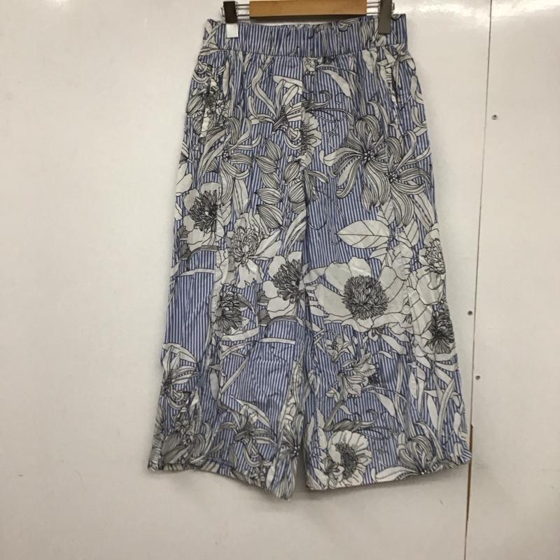 ザラウーマン ZARA WOMAN パンツ ワークパンツ、ペインターパンツ ワイドパンツ カジュアルパンツ ワークパンツ M プリント 白 / ホワイト / X 青 / ブルー /  レディース USED 古着 中古 10132663