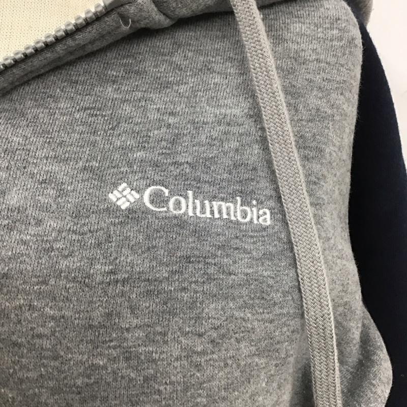 コロンビア Columbia パーカー 長袖 216 PL2557 ジップアップ ジップパーカー 裏起毛 L ロゴ、文字 灰 / グレー / X 紺 / ネイビー / X アイボリー / アイボリー /  レディース USED 古着 中古 10111067