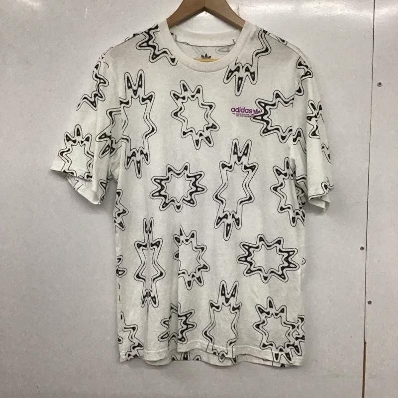 アディダス adidas Tシャツ 半袖 半袖カットソー プリントTシャツ クルーネックカットソー M プリント 白 / ホワイト /  メンズ USED 古着 中古 10133702