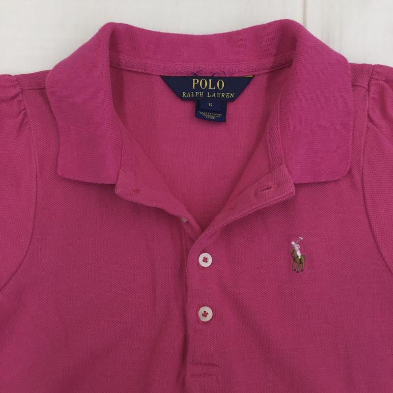 ポロラルフローレン POLO RALPH LAUREN ワンピース ミニスカート 120cm ロゴ、文字 桃 / ピンク /  ガールズ USED 古着 中古 10134376