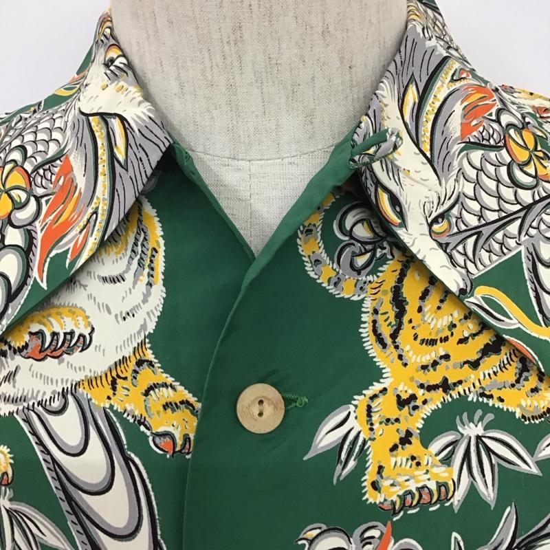 ウエアハウス WAREHOUSE シャツ、ブラウス 半袖 半袖シャツ アロハシャツ カジュアルシャツ カラーシャツ プリント 緑 / グリーン /  メンズ USED 古着 中古 10106770