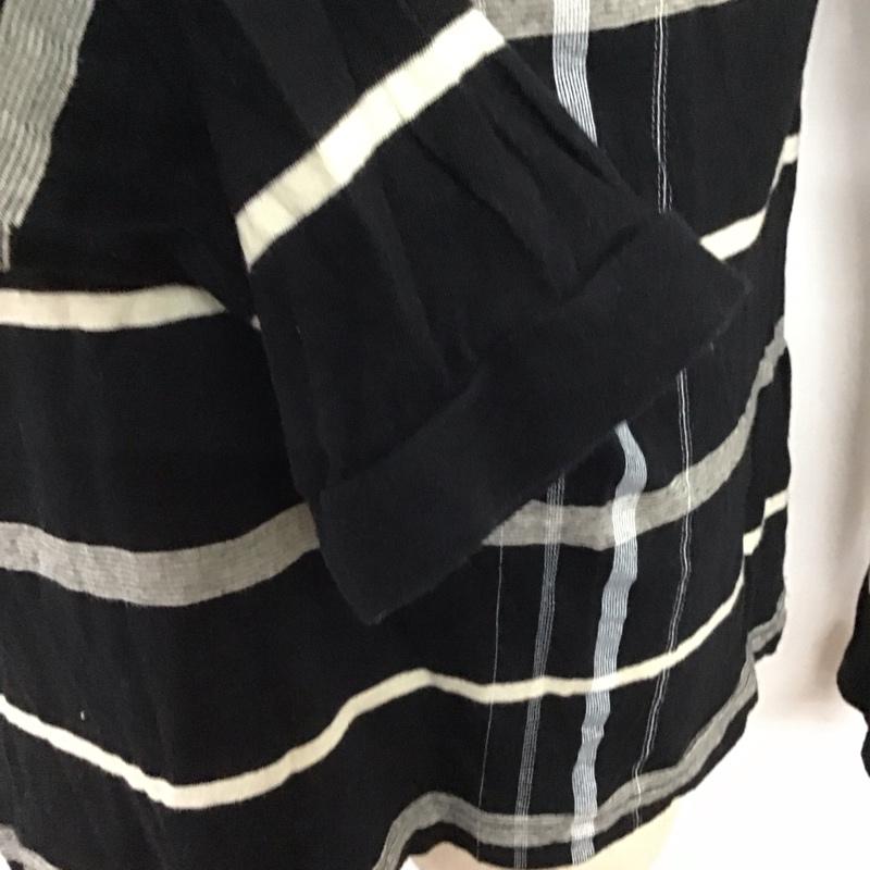 ディーゼル DIESEL カットソー 長袖 長袖カットソー カラーネックカットソー ロングスリーブカットソー プリントTシャツ L ボーダー柄 白 / ホワイト / X 黒 / ブラック /  メンズ USED 古着 中古 10124358