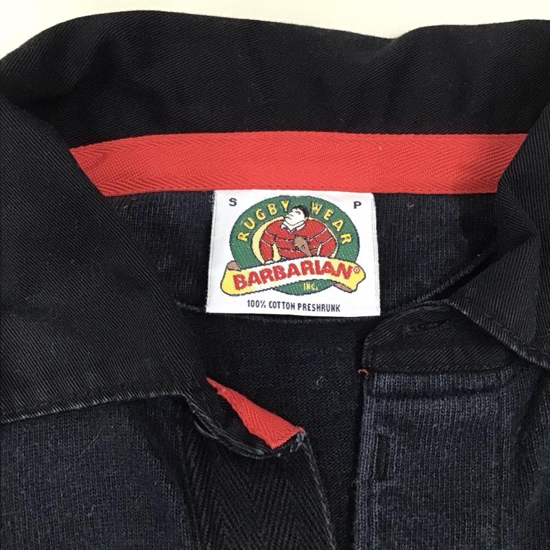 バーバリアン Barbarian カットソー 長袖 長袖カットソー カラーカットソー 古着 長袖ポロシャツ S 無地 紺 / ネイビー /  メンズ USED 古着 中古 10111796