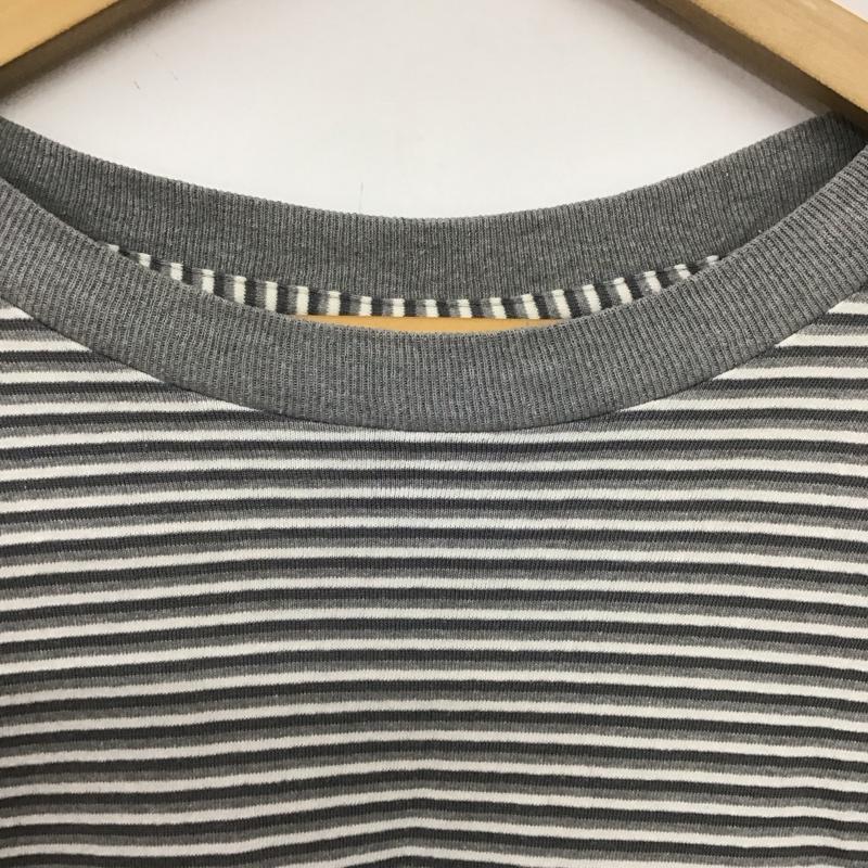 ピューリタン PURITAN Tシャツ 半袖 半袖カットソー プリントTシャツ クルーネックカットソー ボーダー柄 灰 / グレー /  メンズ USED 古着 中古 10148548