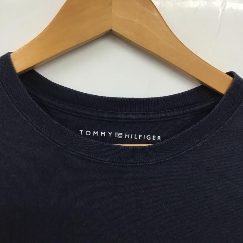 トミーヒルフィガー TOMMY HILFIGER Tシャツ 半袖 M ロゴ、文字 紺 / ネイビー /  メンズ USED 古着 中古 10130761