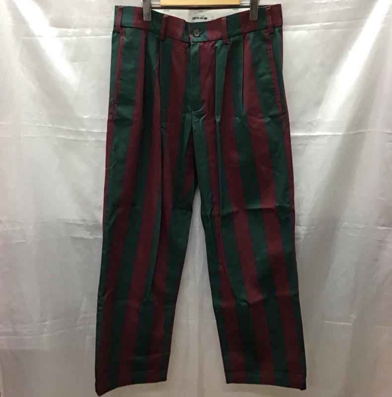 ファッキンオーサム FUCKING AWESOME パンツ スラックス カジュアルパンツ スラックス チノパン ストレートパンツ 34 ストライプ 緑 / グリーン / X えんじ / ワインレッド /  メンズ USED 古着 中古 10111675
