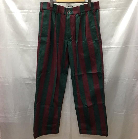 ファッキンオーサム FUCKING AWESOME パンツ スラックス カジュアルパンツ スラックス チノパン ストレートパンツ 34 ストライプ 緑 / グリーン / X えんじ / ワインレッド /  メンズ USED 古着 中古 10111675