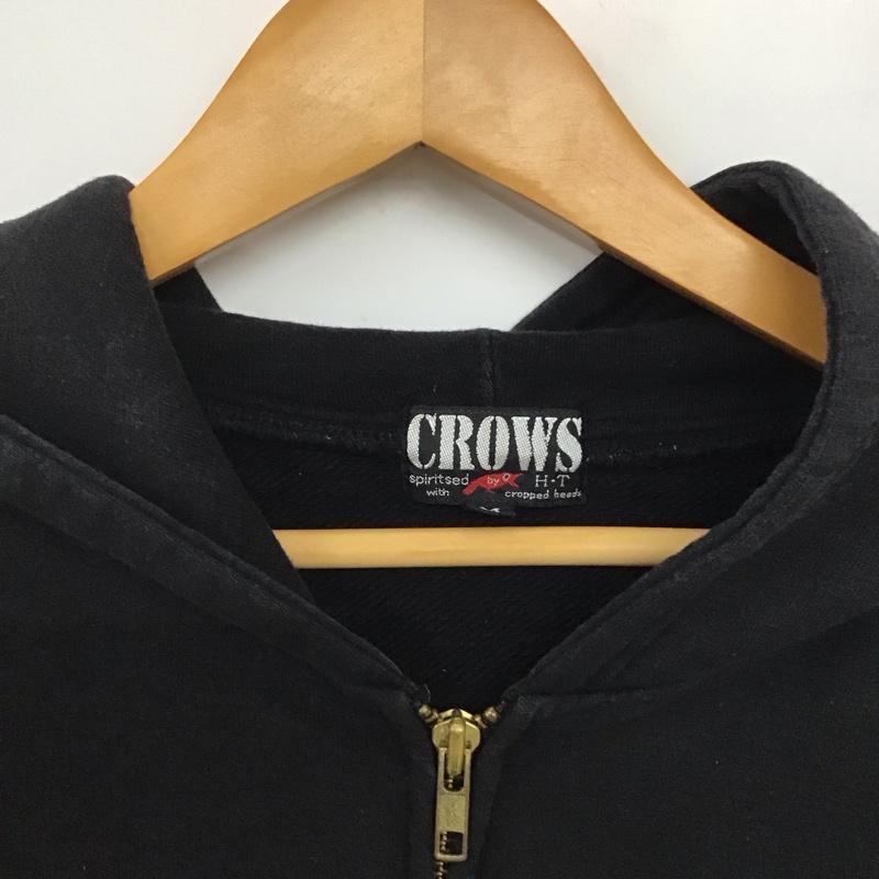 クローズ CROWS パーカー 長袖 ジップアップパーカー 長袖パーカー カジュアルスウェット 武装戦線 M ロゴ、文字 黒 / ブラック /  メンズ USED 古着 中古 10140728