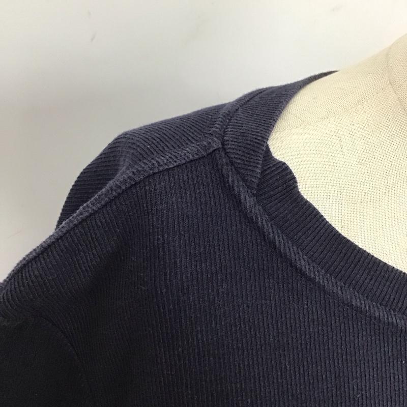 ドリスヴァンノッテン DRIES VAN NOTEN Tシャツ 長袖 ロンT リブ クルーネック 90年代 L プリント 紺 / ネイビー /  メンズ USED 古着 中古 10125836