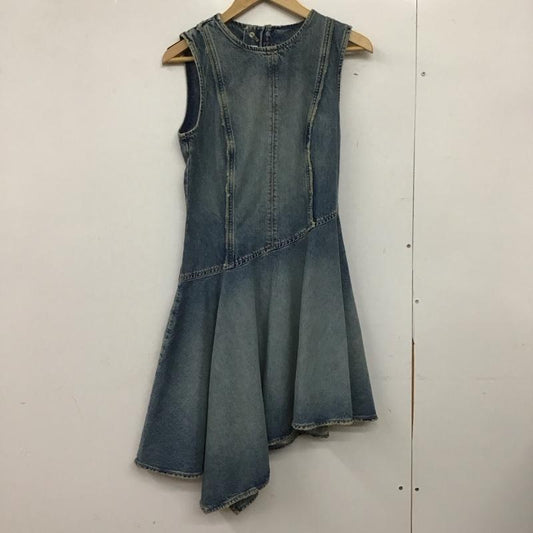 ザラ ZARA ワンピース ミニスカート デニム タグ付 S 無地 水色 / ライトブルー /  レディース USED 古着 中古 10151268