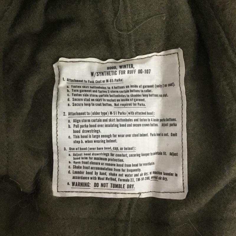 古着 USED ファッション小物 ファッション小物 DSA100-77-C-1521 ミリタリー フード FUR RUFF OG-107 無地 カーキ / カーキ /  メンズ USED 古着 中古 10140611