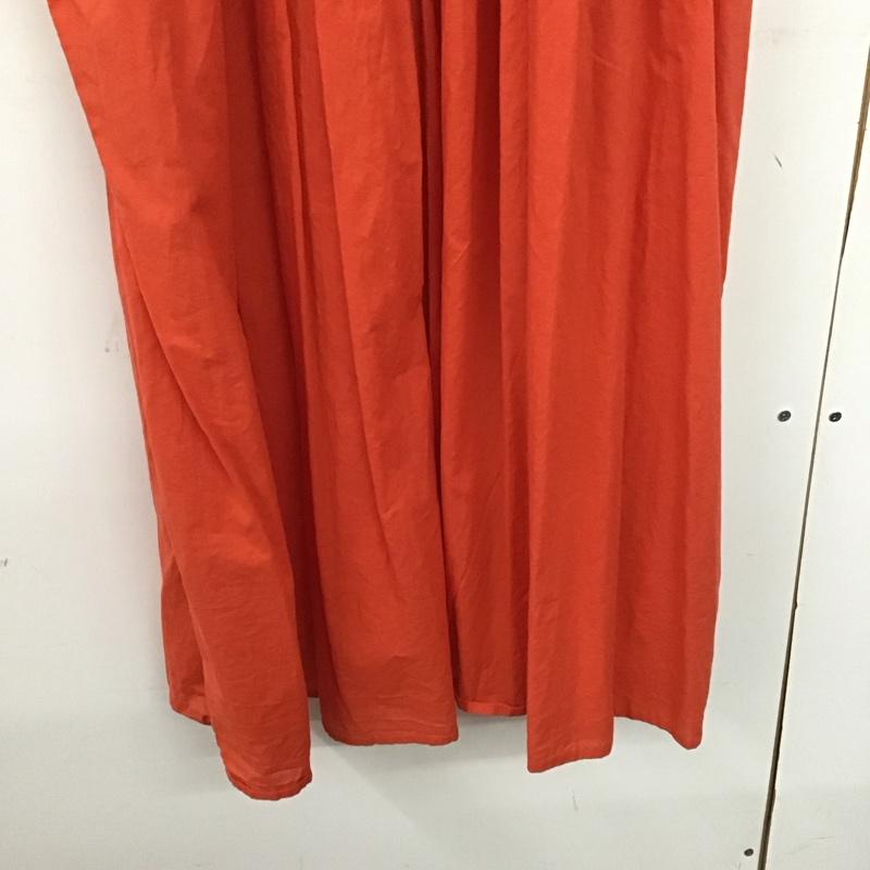 フリークスストア FREAK S STORE ワンピース ロングスカート 222-3186 ピンタック バンドカラー シャツワンピース FREE 無地 橙 / オレンジ /  レディース USED 古着 中古 10142258
