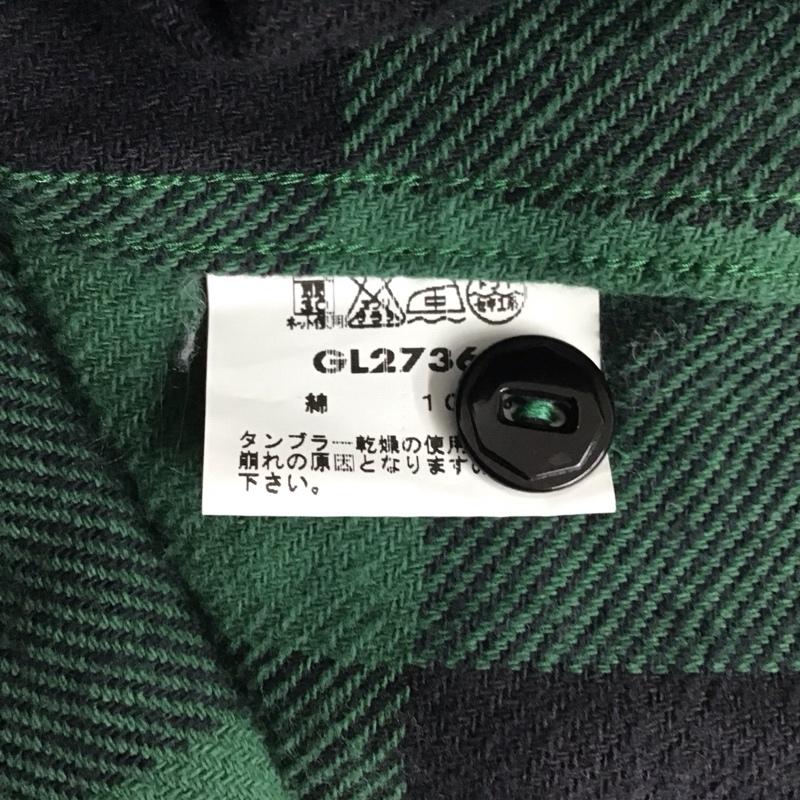 ゴールド GOLD パーカー 長袖 長袖シャツ チェックシャツ カラーシャツ L チェック 緑 / グリーン /  メンズ USED 古着 中古 10131992