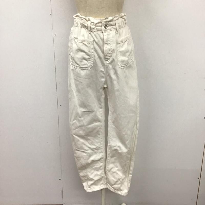 ザラ ZARA パンツ デニム、ジーンズ 5862 070 712 コットン テーパード ワイドパンツ 無地 オフホワイト / オフホワイト /  レディース USED 古着 中古 10119626