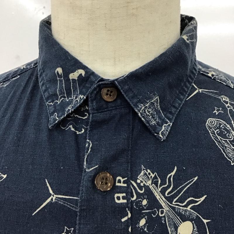 パタゴニア patagonia シャツ、ブラウス 半袖 53139FA18 ヘンプ コットン S 総柄 紺 / ネイビー /  メンズ USED 古着 中古 10123299