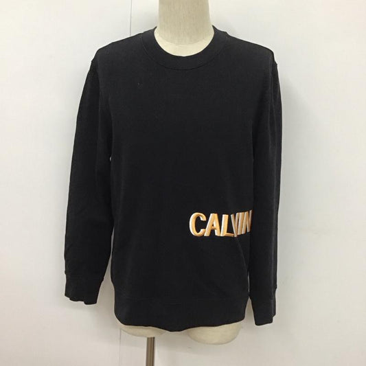 カルヴァン クライン ジーンズ Calvin Klein Jeans トレーナー 長袖 J321456 刺繍 L ロゴ、文字 黒 / ブラック /  メンズ USED 古着 中古 10111841