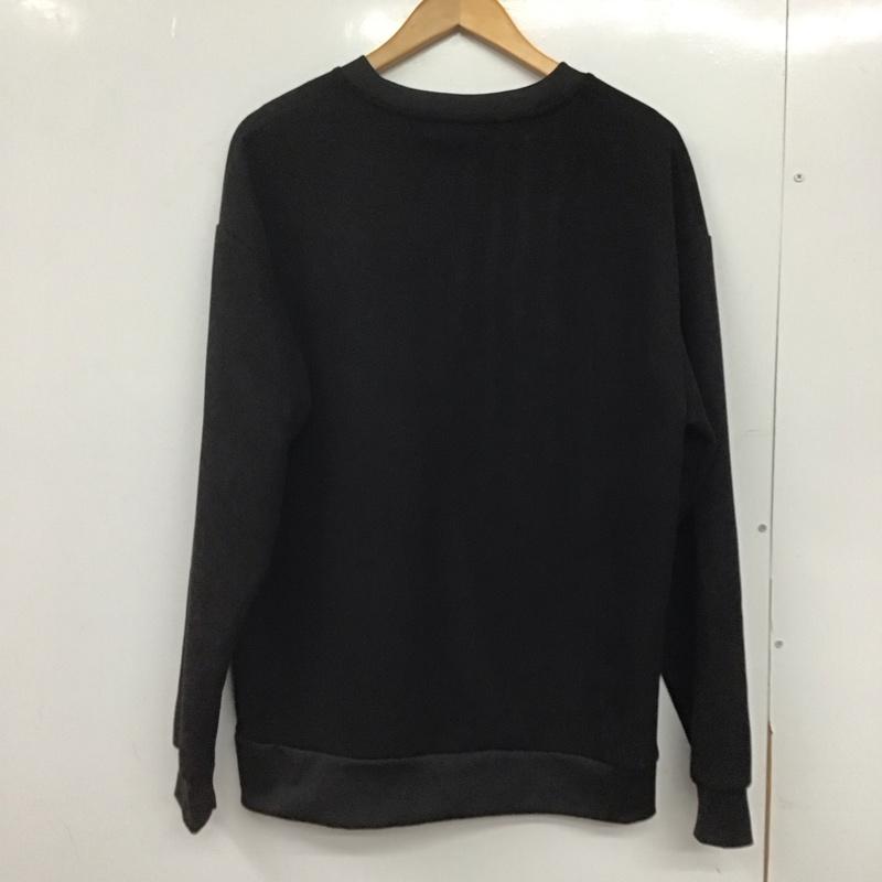 ザラ ZARA トレーナー 長袖 長袖トレーナー スウェット クルーネック プルオーバー L ロゴ、文字 黒 / ブラック /  メンズ USED 古着 中古 10145711