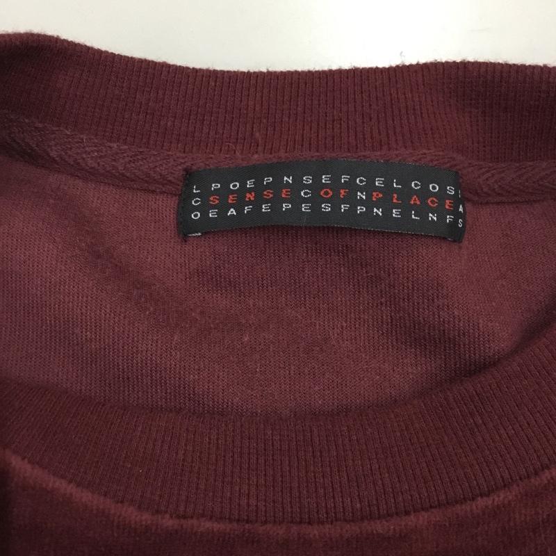 センスオブプレイス SENSEOFPLACE カットソー 半袖 半袖カットソー 無地Tシャツ クルーネックカットソー M 無地 えんじ / ワインレッド /  メンズ USED 古着 中古 10115019