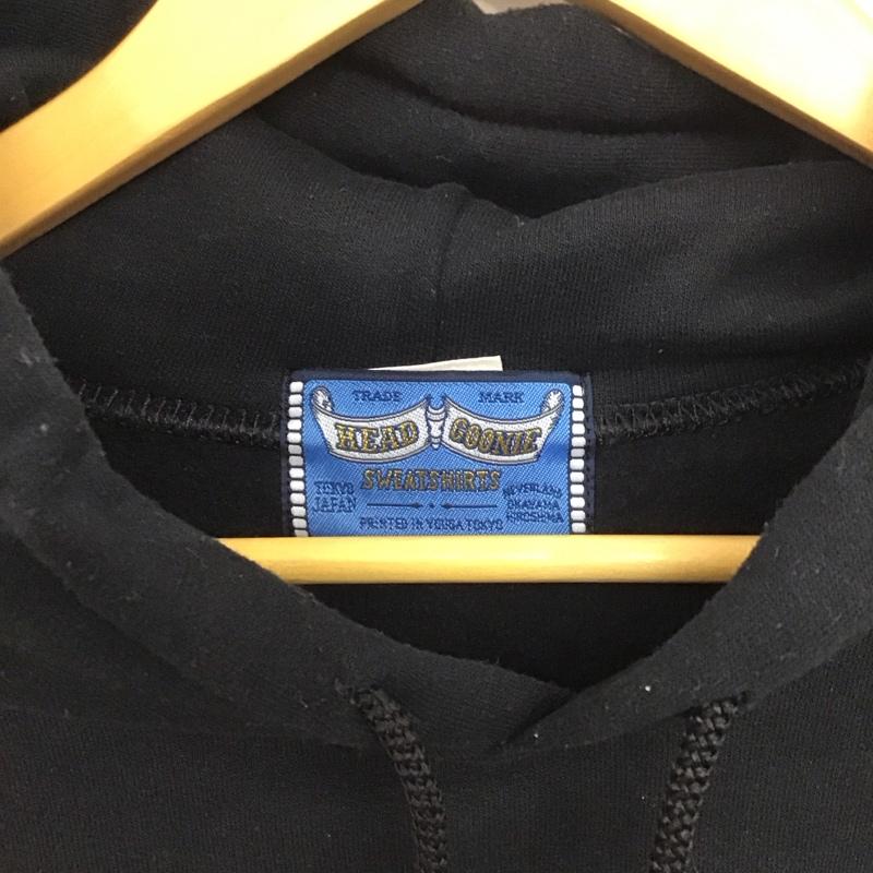 ヘッドグーニー HEADGOONIE パーカー 長袖 長袖パーカー プルオーバーパーカー スウェット XL ロゴ、文字 黒 / ブラック /  メンズ USED 古着 中古 10149104