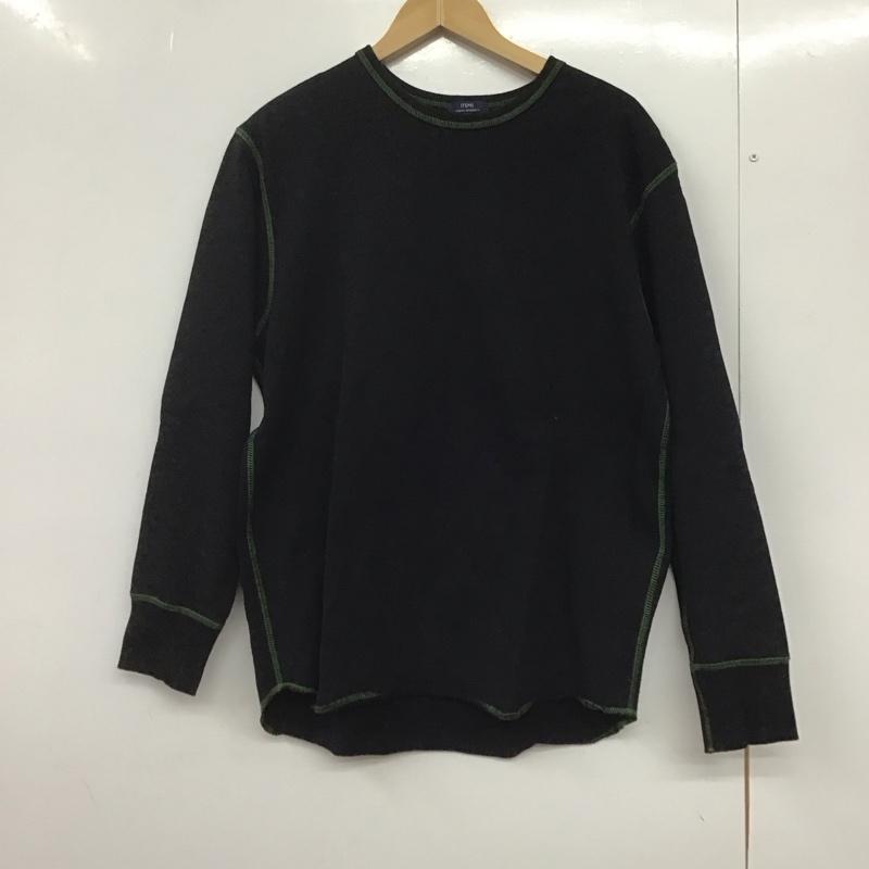 アイテムズ アーバンリサーチ ITEMS URBAN RESEARCH カットソー 長袖 長袖カットソー 無地カットソー クルーネック 38 無地 黒 / ブラック /  メンズ USED 古着 中古 10145280