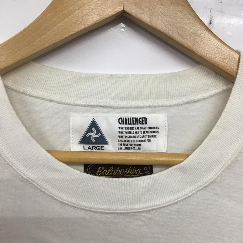 チャレンジャー CHALLENGER Tシャツ 半袖 半袖カットソー プリントTシャツ クルーネックカットソー balabushka L プリント 白 / ホワイト /  メンズ USED 古着 中古 10133364