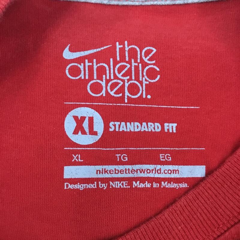 ナイキ NIKE Tシャツ 半袖 455509-611 クルーネック XL ロゴ、文字 赤 / レッド /  メンズ USED 古着 中古 10109637