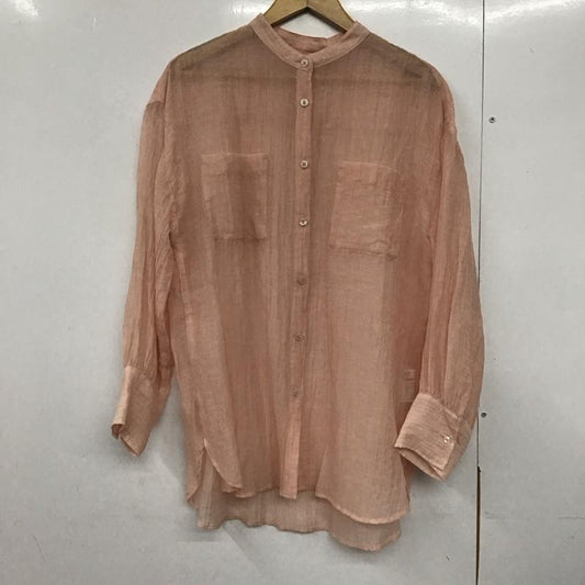 ローリーズファーム LOWRYS FARM シャツ、ブラウス 長袖 長袖シャツ 無地シャツ ノーカラーシャツ 2 無地 桃 / ピンク /  レディース USED 古着 中古 10142697