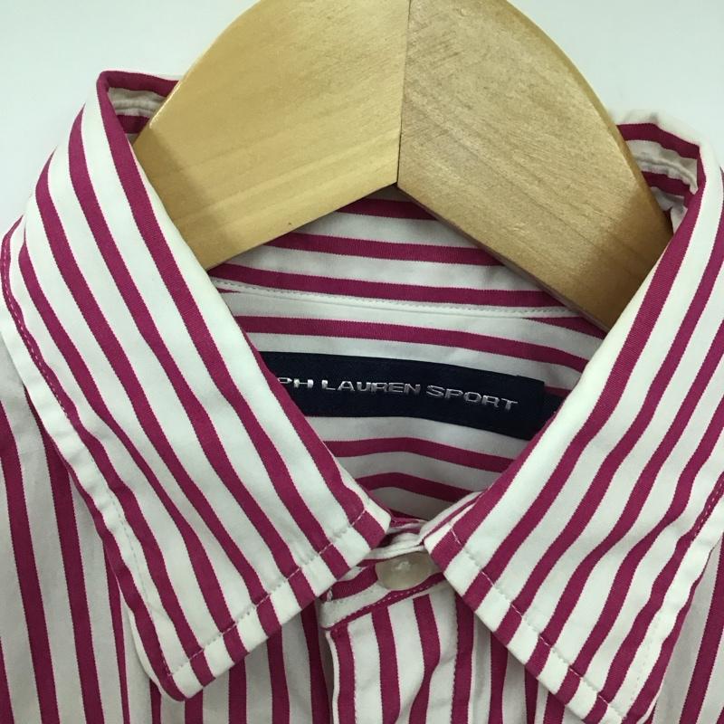 ラルフローレンスポーツ RALPHLAURENSPORT シャツ、ブラウス 長袖 長袖シャツ ストライプシャツ カラーシャツ 4 ストライプ 白 / ホワイト / X 桃 / ピンク /  レディース USED 古着 中古 10130913