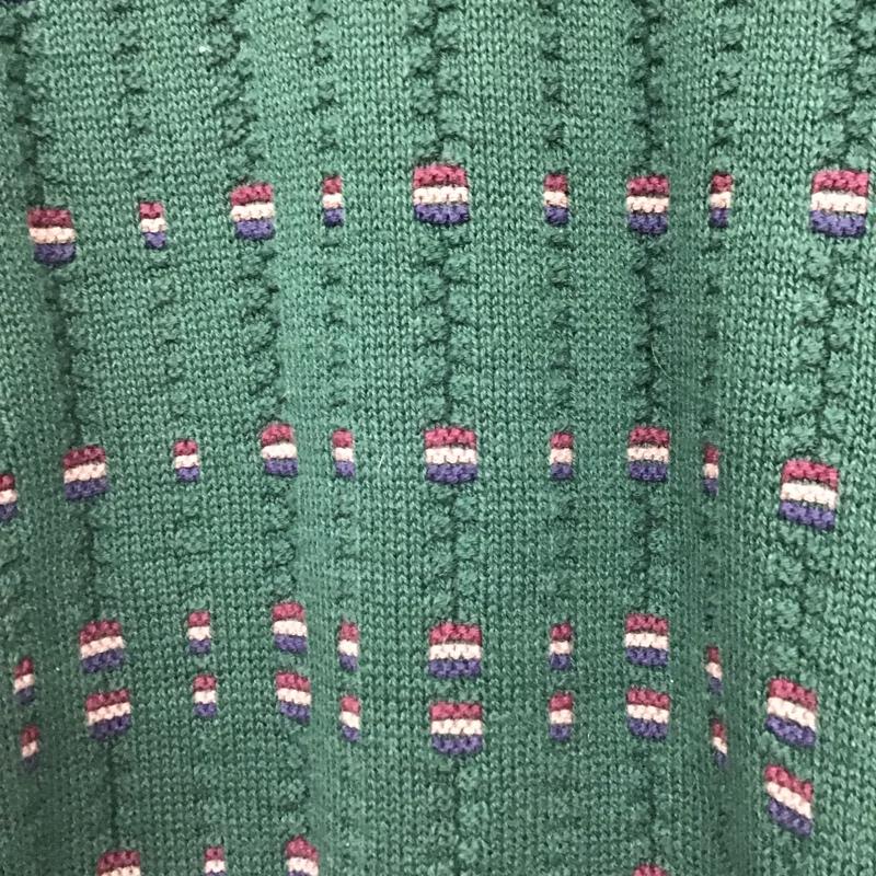 古着 USED ニット、セーター 長袖 長袖ニットカットソー クルーネック セーター L 総柄 緑 / グリーン /  メンズ USED 古着 中古 10144763