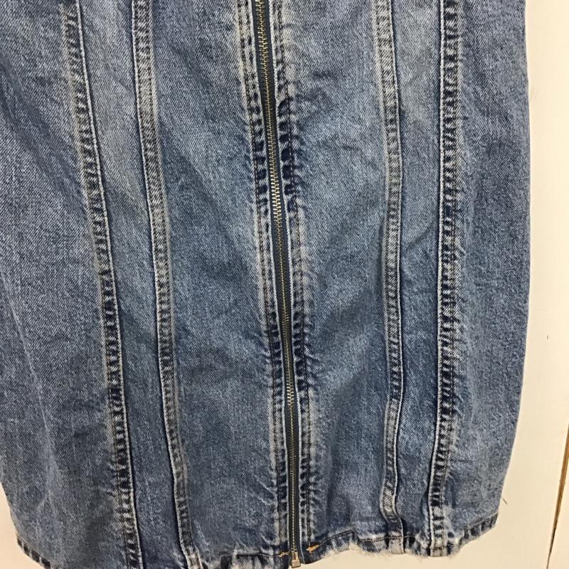 ザラ ZARA ワンピース ミニスカート デニム L 無地 水色 / ライトブルー /  レディース USED 古着 中古 10143010