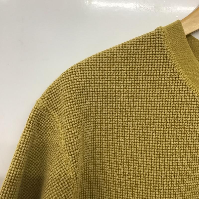 グローバルワーク GLOBAL WORK Tシャツ 半袖 半袖カットソー ワッフルTシャツ クルーネックカットソー S 無地 マスタード / マスタード /  メンズ USED 古着 中古 10143230