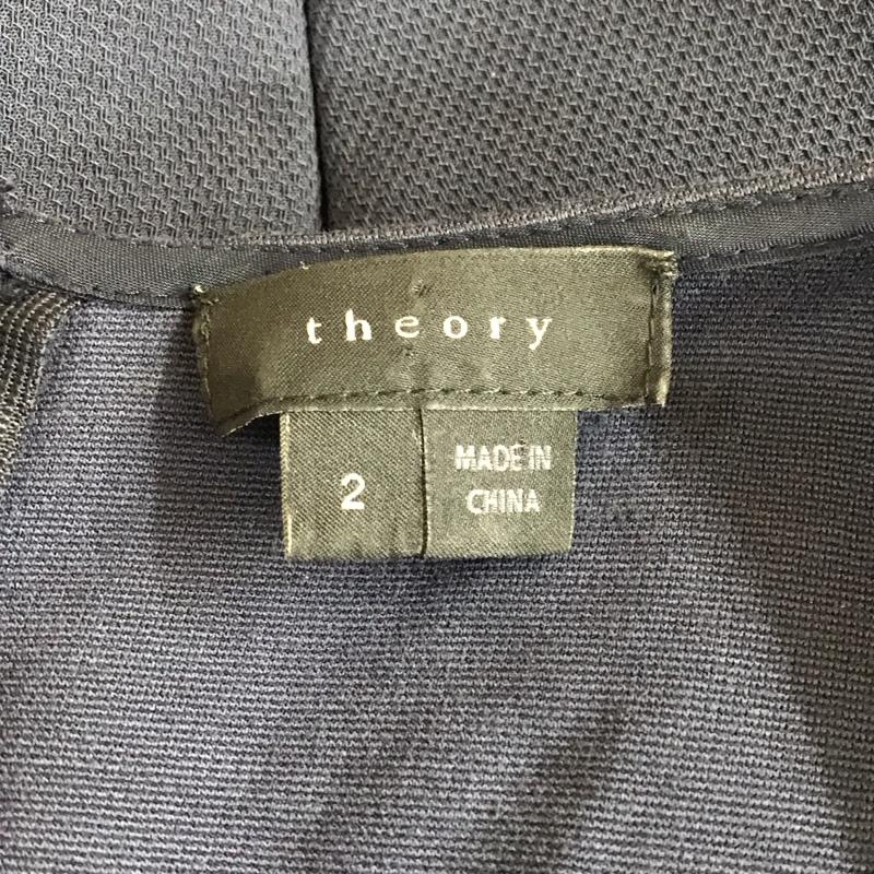セオリー theory ワンピース ひざ丈スカート 01-4105034 ノースリーブ 2 無地 紺 / ネイビー /  レディース USED 古着 中古 10114436