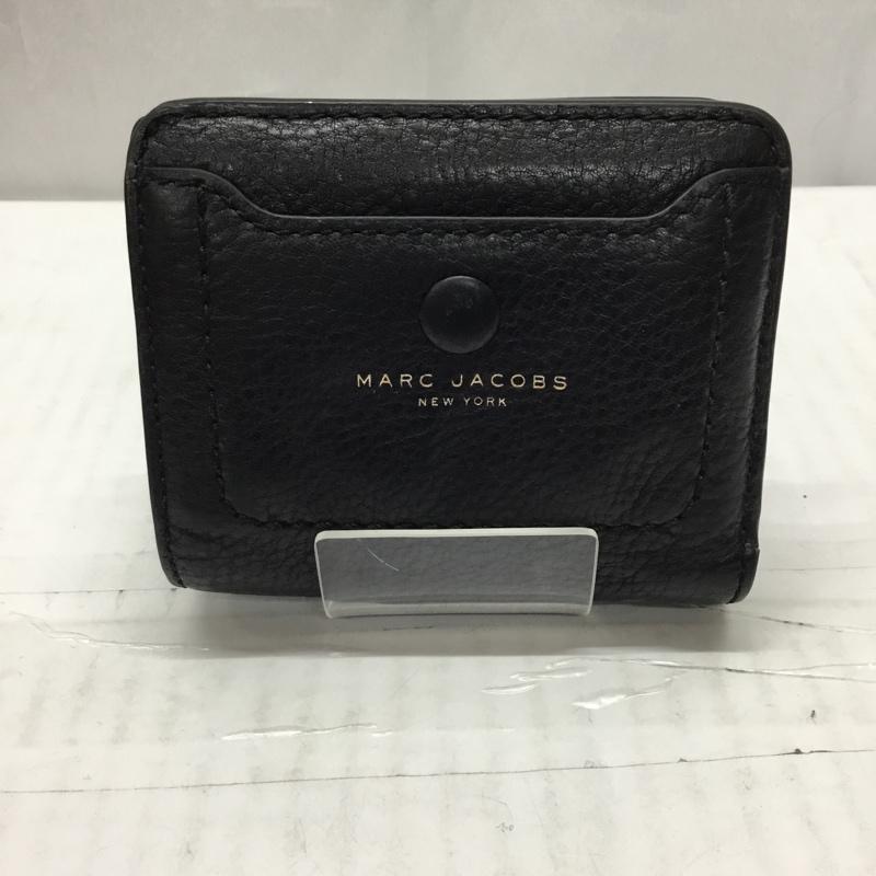 マークジェイコブス MARCJACOBS 財布 二つ折り M0014215 レザー ロゴ、文字 黒 / ブラック /  レディース USED 古着 中古 10106298