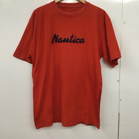 ノーティカ NAUTICA Tシャツ 半袖 半袖カットソー プリントTシャツ クルーネックカットソー ロゴ、文字 橙 / オレンジ /  メンズ USED 古着 中古 10146846