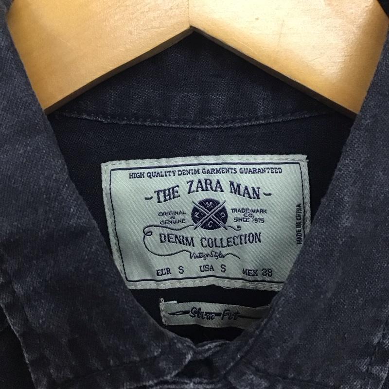 ザラメン ZARA MAN シャツ、ブラウス 長袖 長袖シャツ 無地シャツ カラーシャツ S 無地 黒 / ブラック /  メンズ USED 古着 中古 10133120