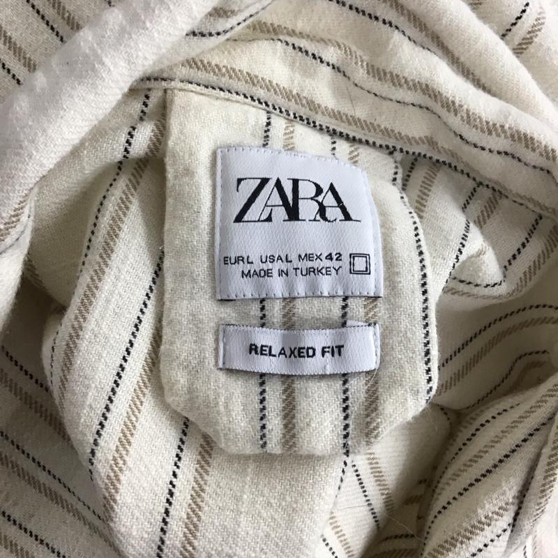 ザラ ZARA シャツ、ブラウス 半袖 L ストライプ マルチカラー / マルチカラー /  メンズ USED 古着 中古 10128314