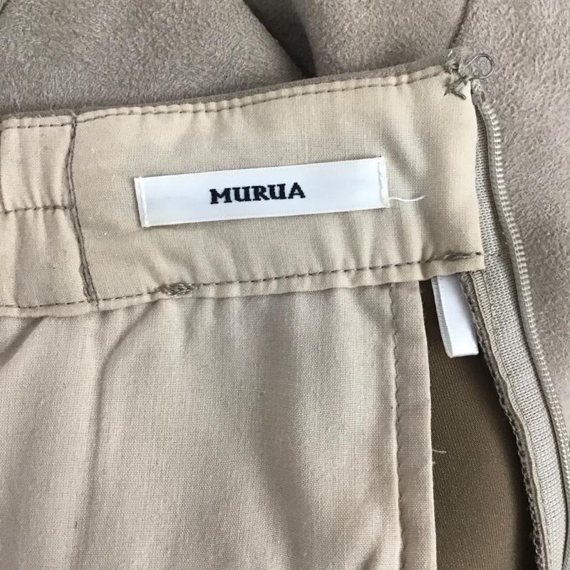 ムルーア MURUA パンツ スラックス 012060700101-04 バックスリットスウェードパンツ フレアパンツ センタータック スウェードパンツ FREE 無地 ベージュ / ベージュ /  レディース USED 古着 中古 10111165