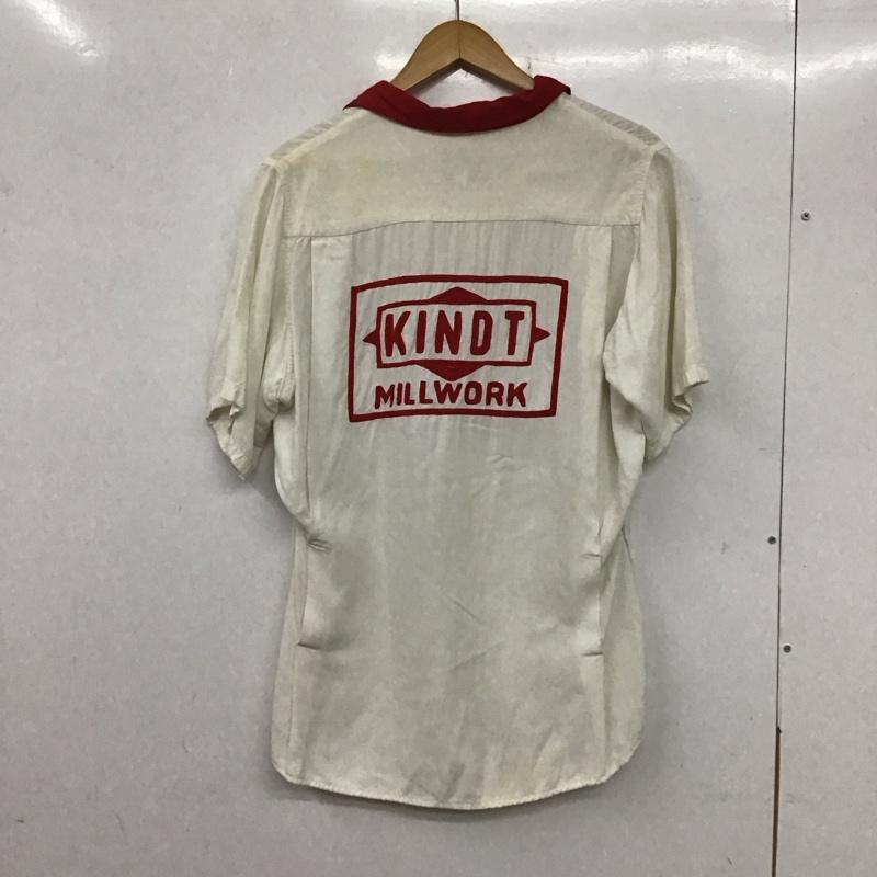 キングルイ King Louie シャツ、ブラウス 半袖 ボーリングシャツ 半袖シャツ 古着 ヴィンテージ 50S M ロゴ、文字 白 / ホワイト / X 赤 / レッド /  メンズ USED 古着 中古 10135487