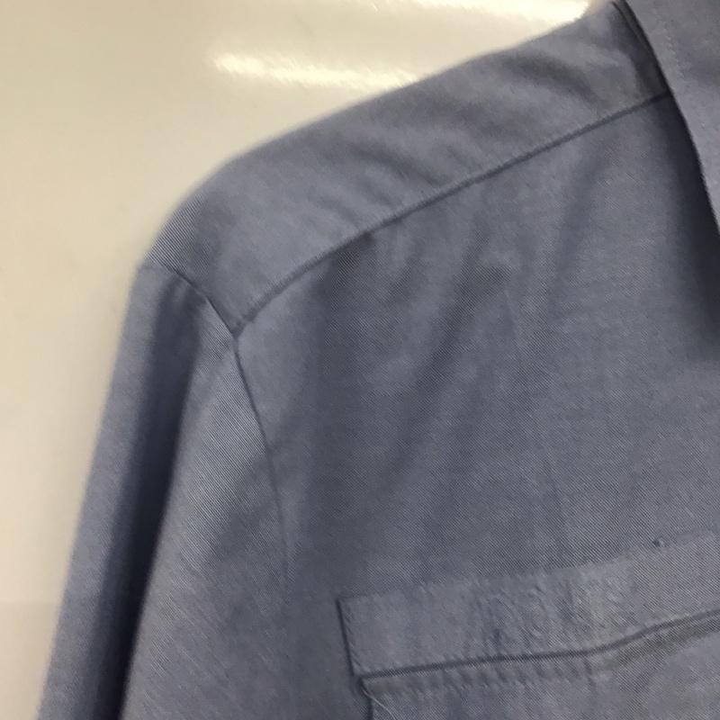 ミリタリー ミリタリー シャツ、ブラウス 長袖 長袖シャツ 無地シャツ カラーシャツ ミリタリーシャツ L ロゴ、文字 水色 / ライトブルー /  メンズ USED 古着 中古 10140670