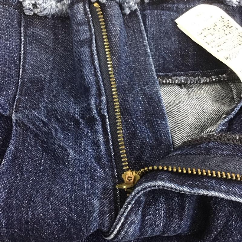 ローリーズファーム LOWRYS FARM パンツ デニム、ジーンズ LF517000N9 ワイドパンツ フリンジ M 無地 インディゴ / インディゴ /  レディース USED 古着 中古 10138983
