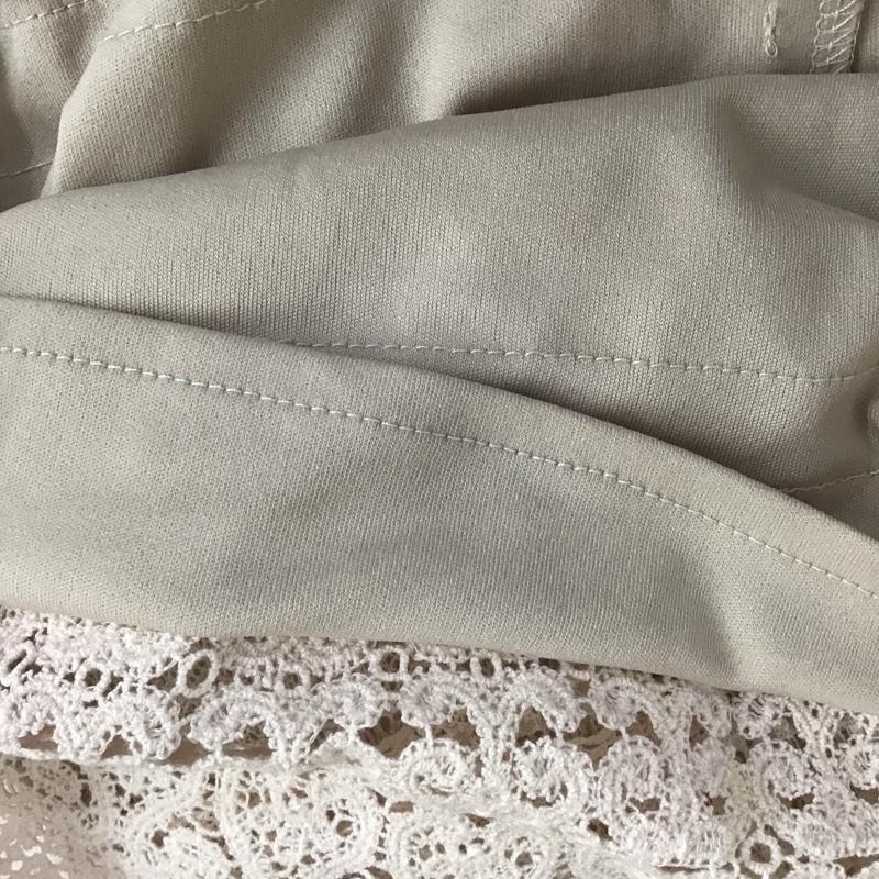 セシルマクビー CECIL McBEE ワンピース ひざ丈スカート 半袖ワンピース レースミニワンピース クルーネック M 総柄 ベージュ / ベージュ /  レディース USED 古着 中古 10113798