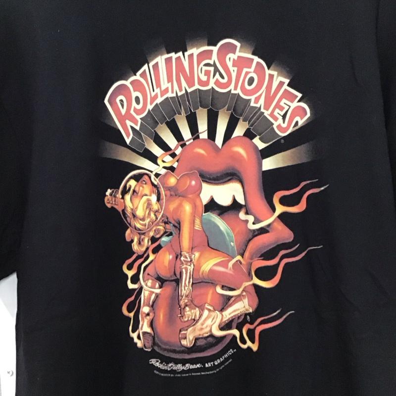 古着 USED Tシャツ 半袖 The Rolling Stones By Rock A Theater Rockin Jelly Bean Erostika XL プリント 黒 / ブラック /  メンズ USED 古着 中古 10130116