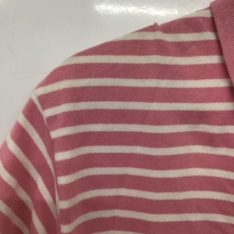 ポロバイラルフローレン Polo by RALPH LAUREN ポロシャツ 半袖 半袖ポロシャツ カラーシャツ 半袖カットソー L ボーダー柄 桃 / ピンク / X 白 / ホワイト /  メンズ USED 古着 中古 10140777
